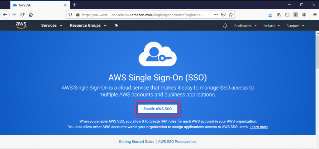 AWS-enable-sso