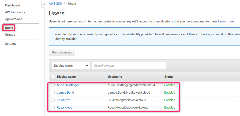 AWS-users-sso