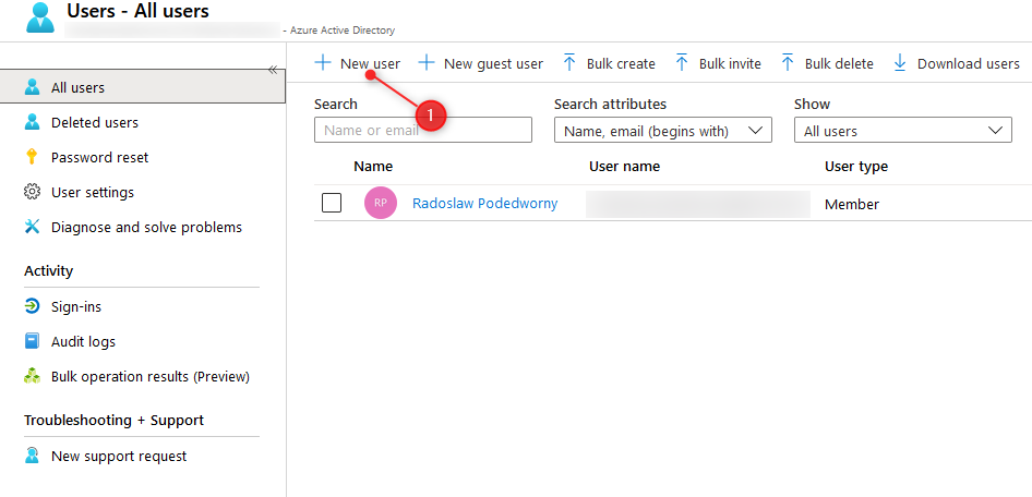 Azure-create-user