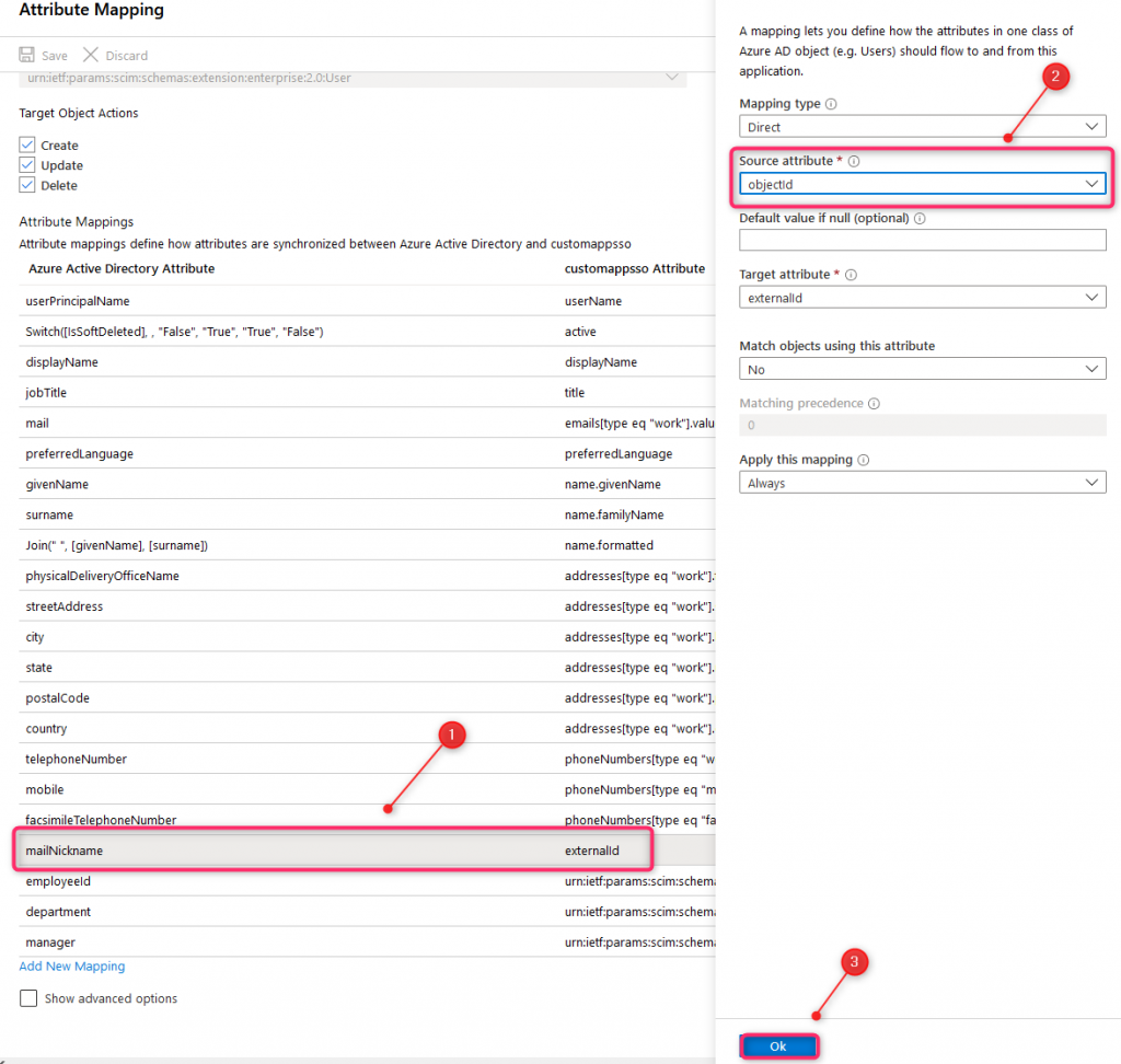 Azure-attribute-mapping